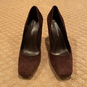 Enzo Brown suede heels